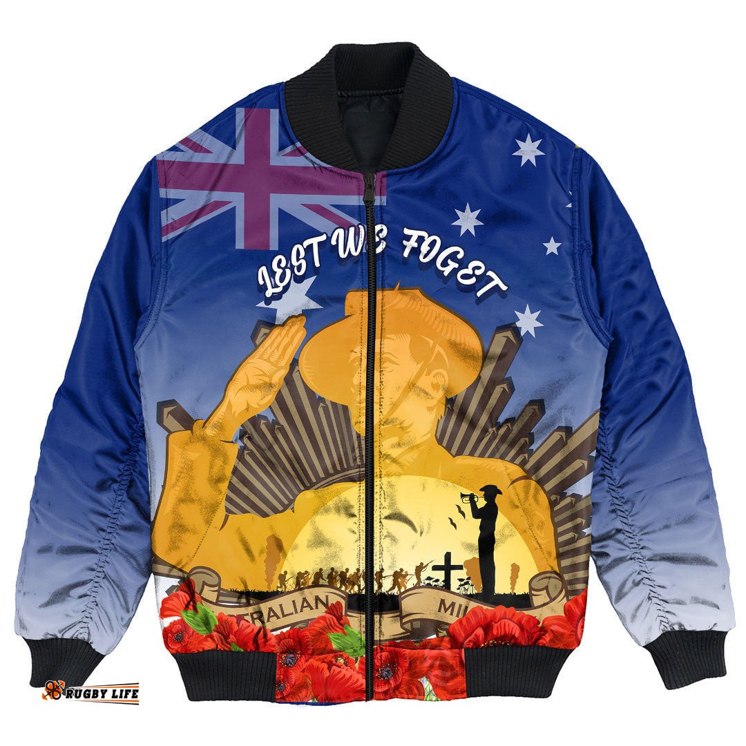 Custom Australia Anzac Day Soldier Salute Bomber Jacket