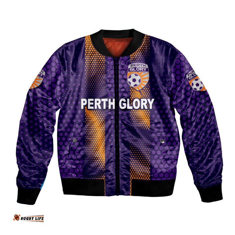 Custom Personalised Perth Glory Bomber Jacket Soccer Club Original Style - Purple