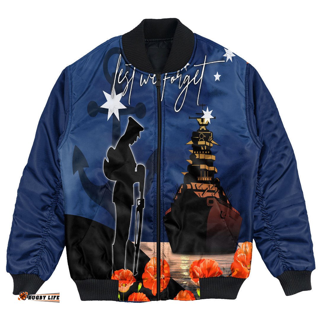 Anzac Day Navy Blue Bomber Jacket