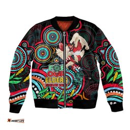 Custom Swans Football Aboriginal Art Bomber Jacket NAIDOC Indigenous Tribal