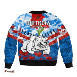 Bulldogs Rugby ANZAC Bomber Jacket Lest We Forget
