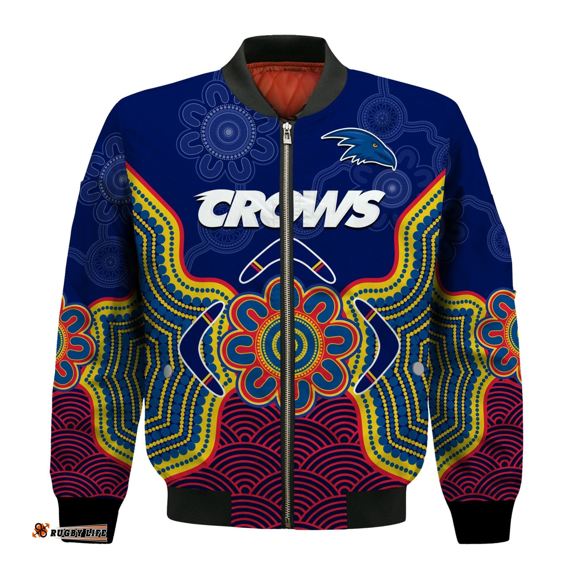 Adelaide Football Bomber Jacket Crows Aboriginal Art