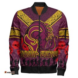 Broncos Rugby Bomber Jacket - Custom Anzac Broncos Bomber Jacket RLT13