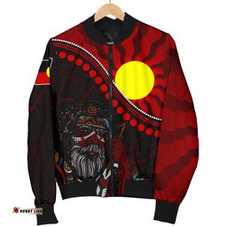 Aboriginal Women's Bomber Jacket - Indigenous People And Sun