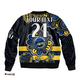 Custom Personalised NRL Parramatta Eels Rugby Bomber Jacket Eels 1947 Aboriginal