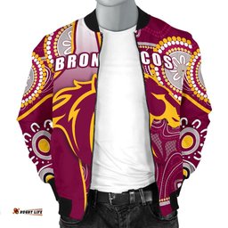 Broncos Indigenous Men Bomber Jacket Brisbane Strong