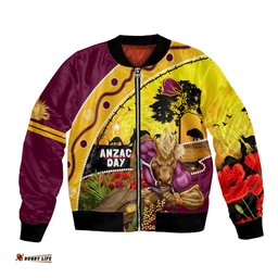 Broncos ANZAC Day Bomber Jacket Mascot Rosemary Starring Night Style