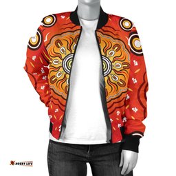 Aboriginal Women's Bomber Jacket - Indigenous Art Patterns Ver01