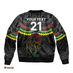Custom Panthers Rugby Bomber Jacket Polynesian and Aboriginal Vibe