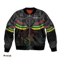 Custom Panthers Rugby Bomber Jacket Polynesian and Aboriginal Vibe