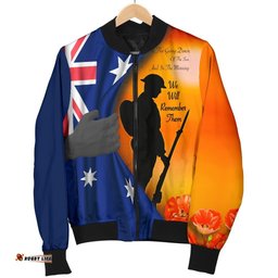 Anzac Women's Bomber Jacket - We Will Remember Them Ver02
