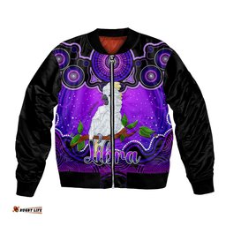 Personalised Australia Libra Cockatoo Zodiac Bomber Jacket Auz Astrology Aboriginal - Purple