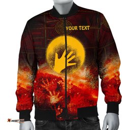 Custom Aboriginal Men's Bomber Jacket - Indigenous Flag Hand Art