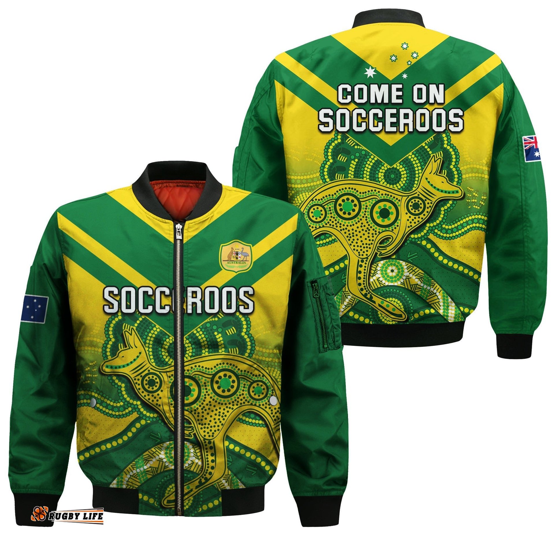 Australia Soccer Bomber Jacket Champions Aboriginal Kangaroos World Cup Football Socceroos