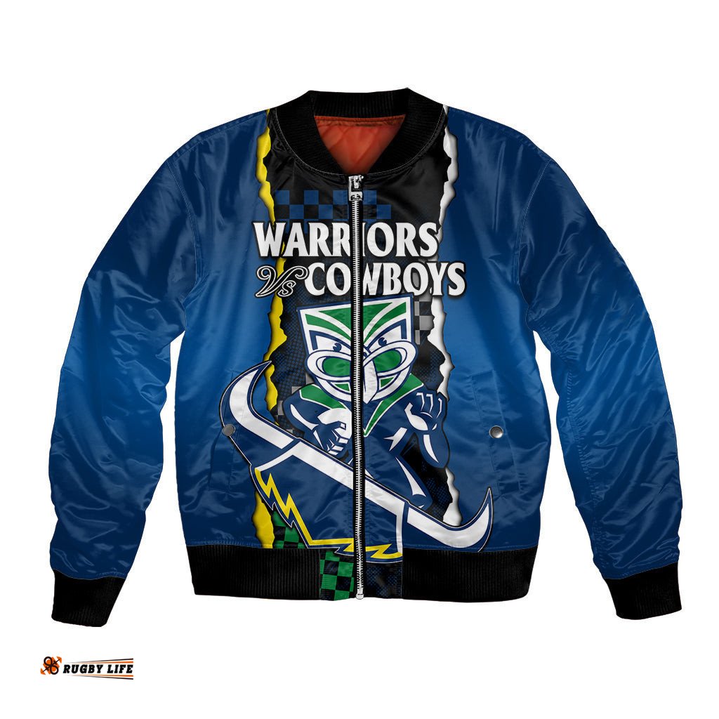 NRL Combine Warriors and Cowboys Bomber Jacket