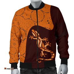 Aboriginal Men's Bomber Jacket - Lizard in Aboriginal Dreaming