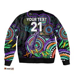 Custom Dockers Football Aboriginal Art Bomber Jacket NAIDOC Indigenous Tribal
