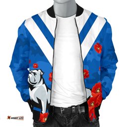 Bulldogs Men Bomber Jacket Poppy Flowers
