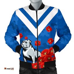 Bulldogs Men Bomber Jacket Poppy Flowers