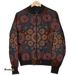 Bomber Jacket - Aboriginal Dot Painting Jacket Ver02 - Women