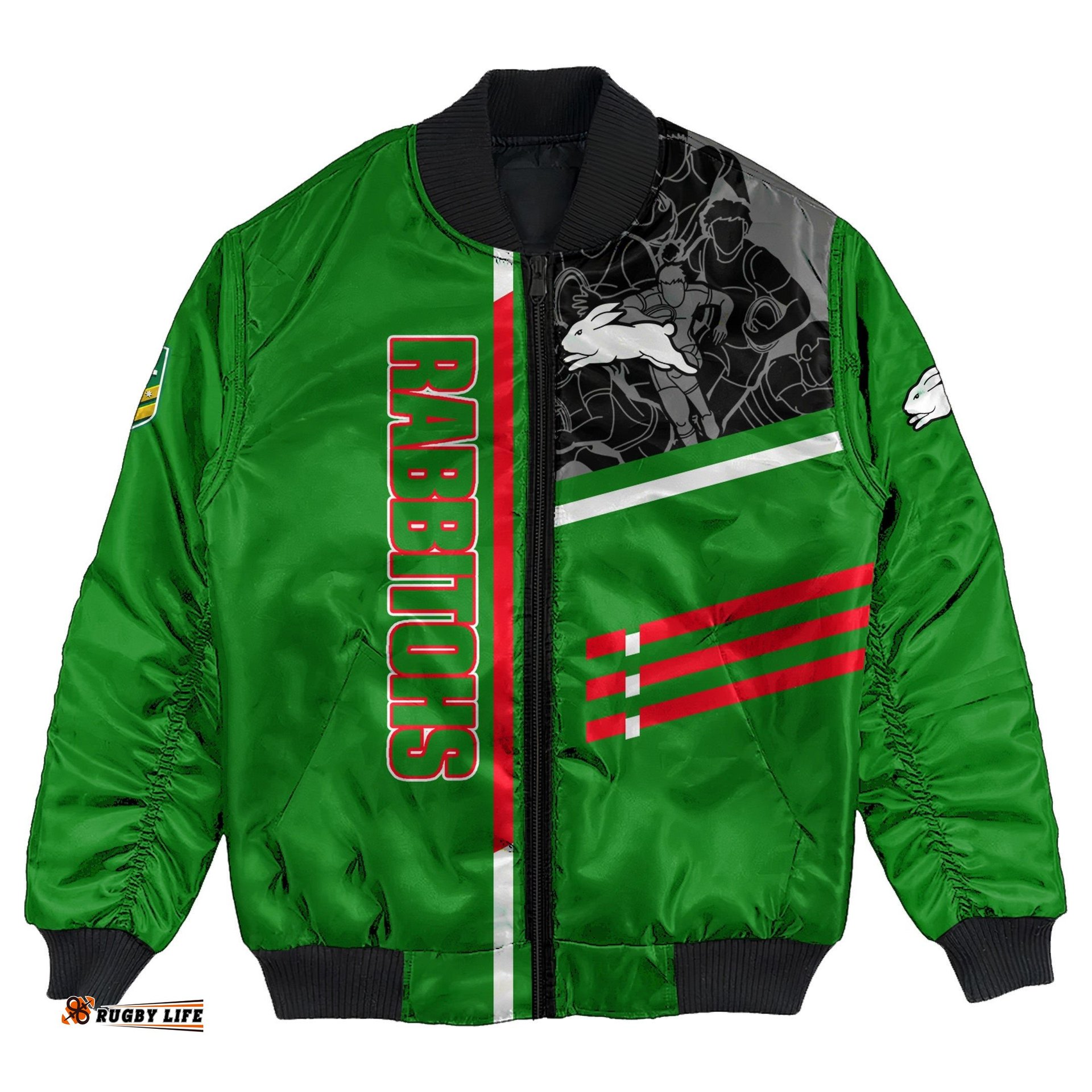 South Sydney Rabbitohs Bomber Jacket Personalized Rugby For Fan - NRL