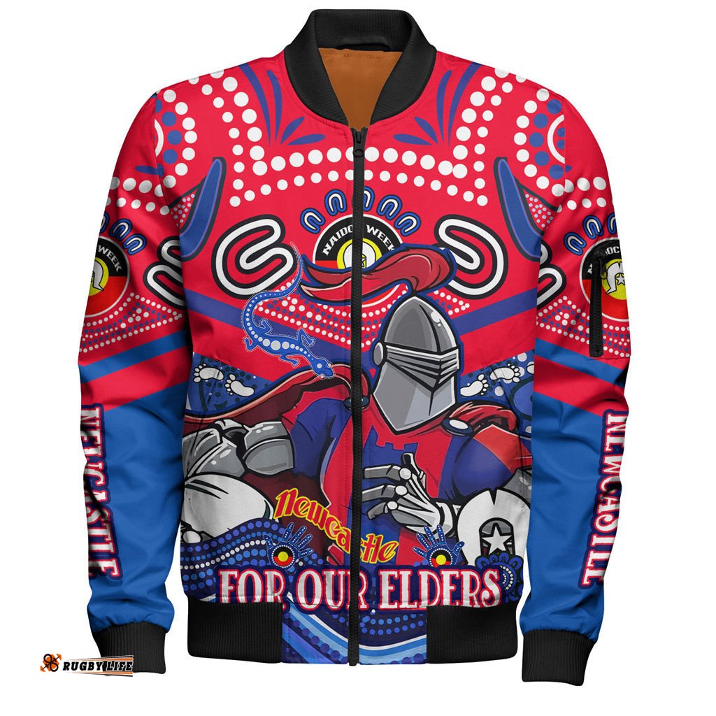 Australia Newcastle Naidoc Week Custom Bomber Jacket - For Our Elders Home Jersey Bomber Jacket