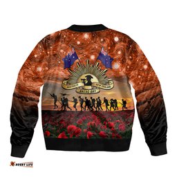 The Rising Sun Badge ANZAC Bomber Jacket Last Post Field of Poppy Starry Night Style