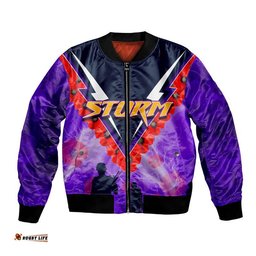 NRL Storm Bomber Jacket Anzac Day Poppy Flowers Jersey