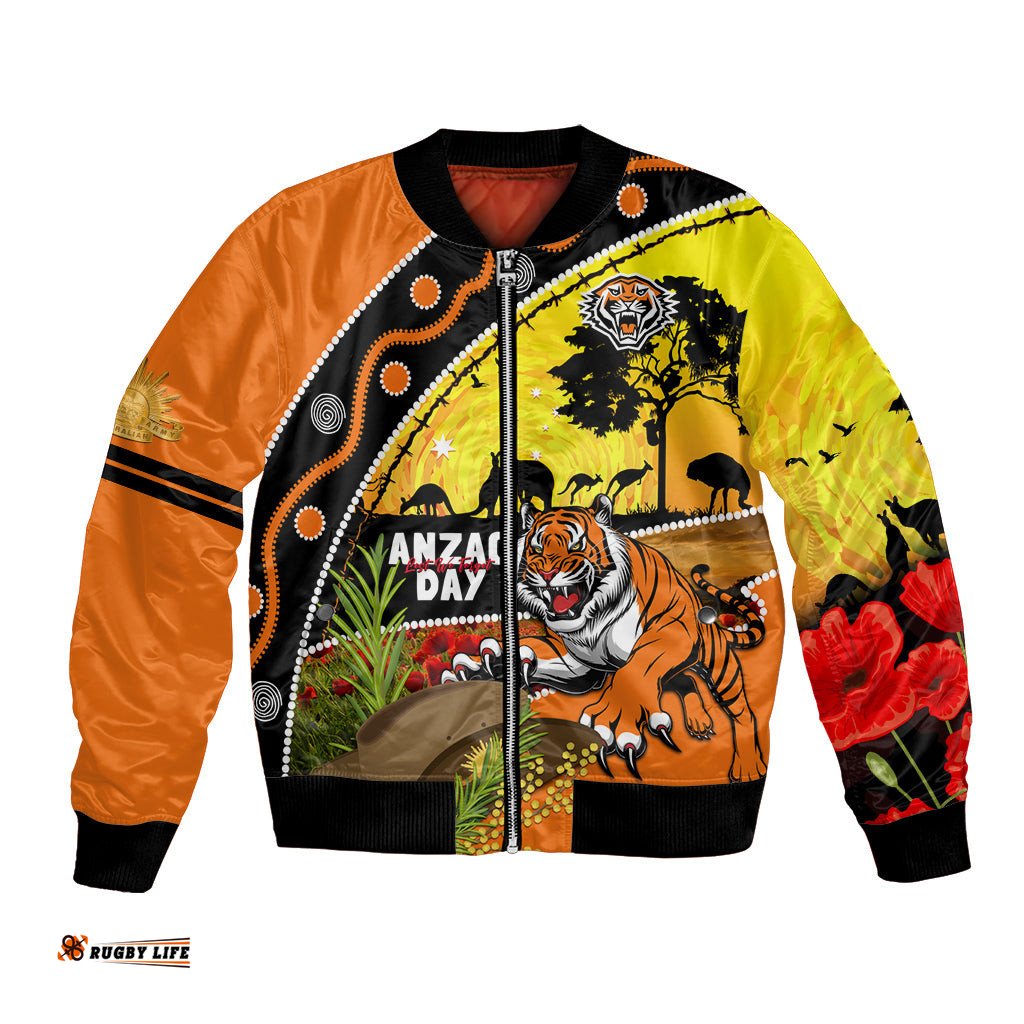 Tigers Rugby ANZAC Day Bomber Jacket Wests Mascot Rosemary Starry Night