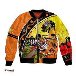 Tigers Rugby ANZAC Day Bomber Jacket Wests Mascot Rosemary Starry Night