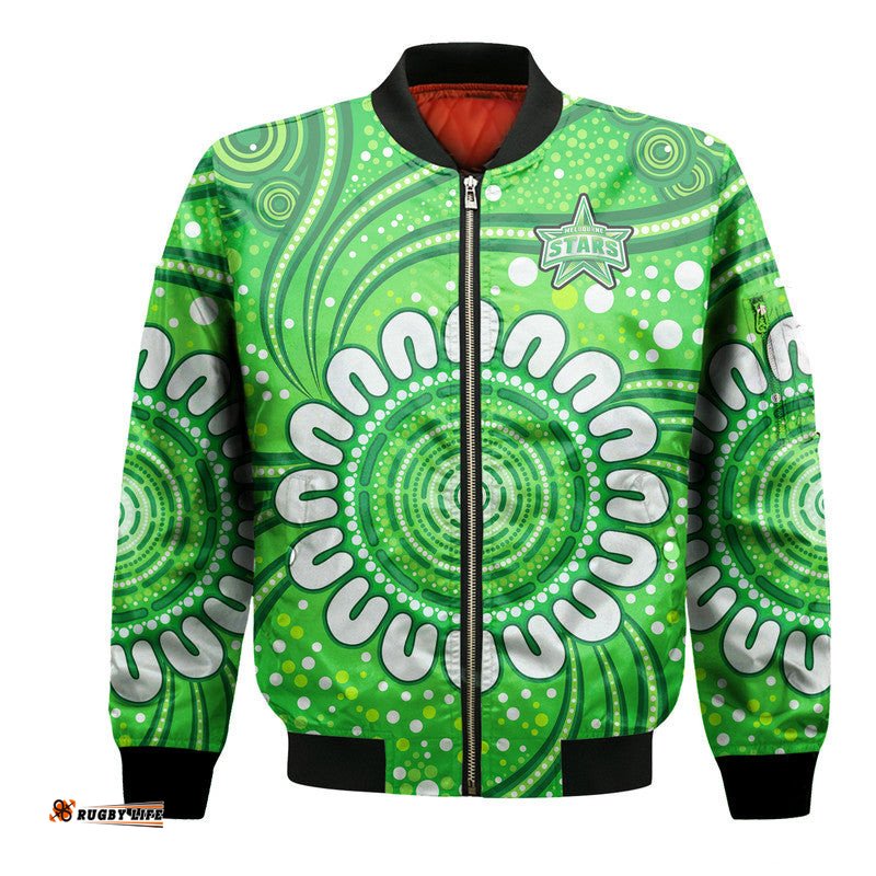 Custom Personalised Melbourne Stars Cricket Bomber Jacket Aboriginal
