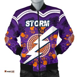 Storm Men's Bomber Jacket Indigenous Aboriginal Melbourne - Sun Style