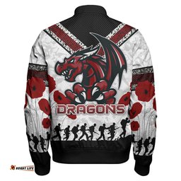 St. George Rugby Bomber Jacket - Custom Anzac Day Dragons Bomber Jacket RLT13