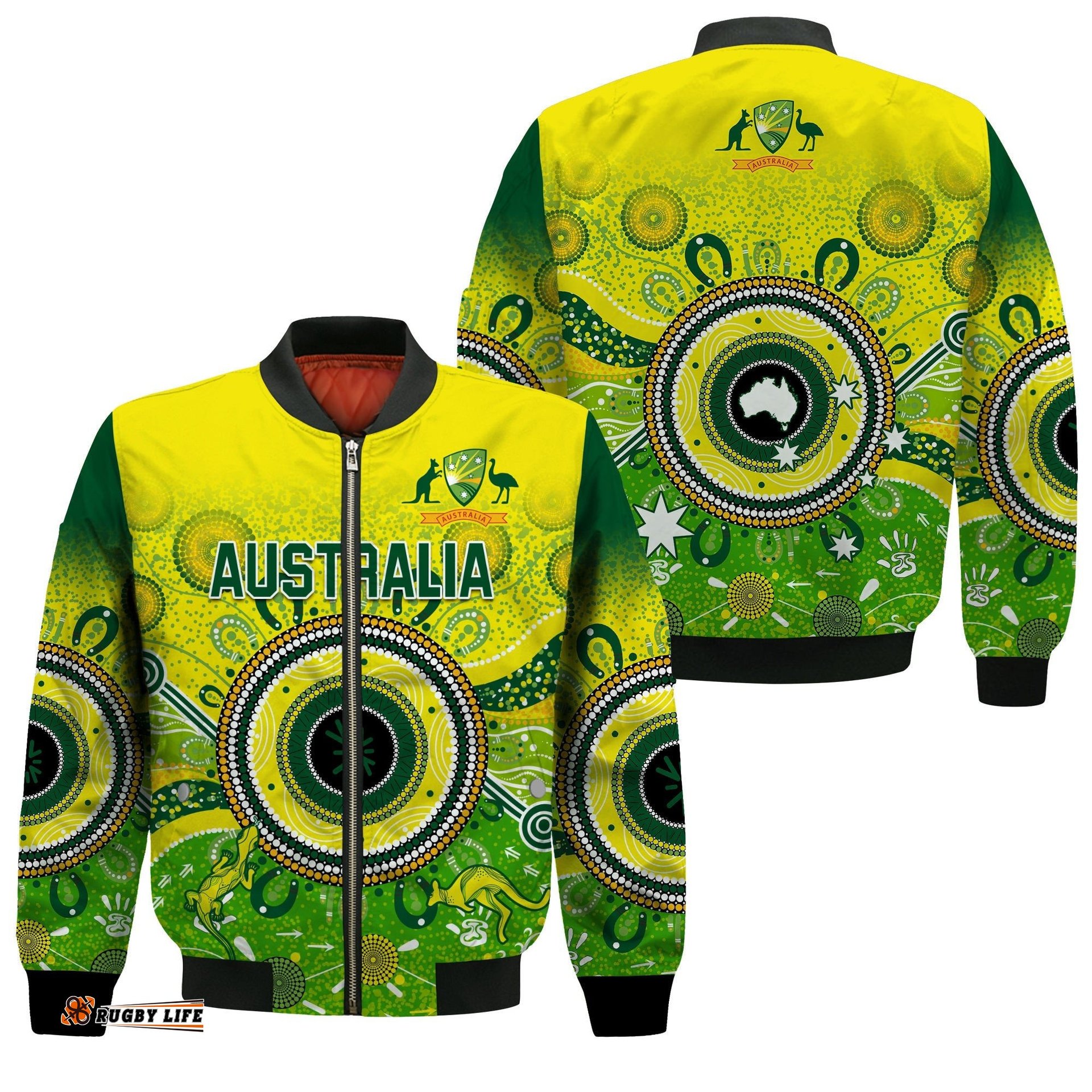 Australia Cricket Bomber Jacket Aboriginal National Color Champion