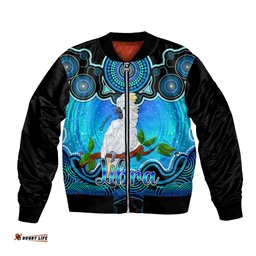 Personalised Australia Libra Cockatoo Zodiac Bomber Jacket Auz Astrology Aboriginal - Aqua