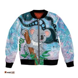 Australia Opal Koala Bomber Jacket Aussie Aboriginal Art