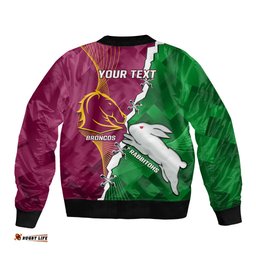 Personalised Broncos And Rabbitohs Bomber Jacket 2024 Together Dynamic Style