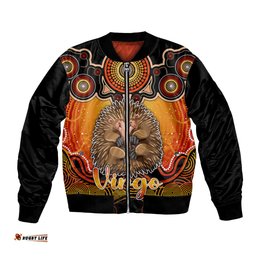 Personalised Australia Virgo Echidna Zodiac Bomber Jacket Auz Astrology Aboriginal - Red