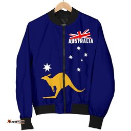 Bomber Jacket - Aus Flag Jacket Kangaroo Southern Cross Australia - Women
