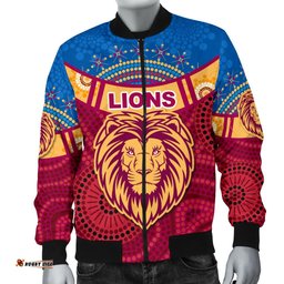 Brisbane Indigenous Men Bomber Jacket Proud Lions