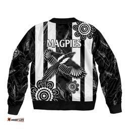 Collingwood Football Bomber Jacket Proud To Be Magpies Aboriginal Version