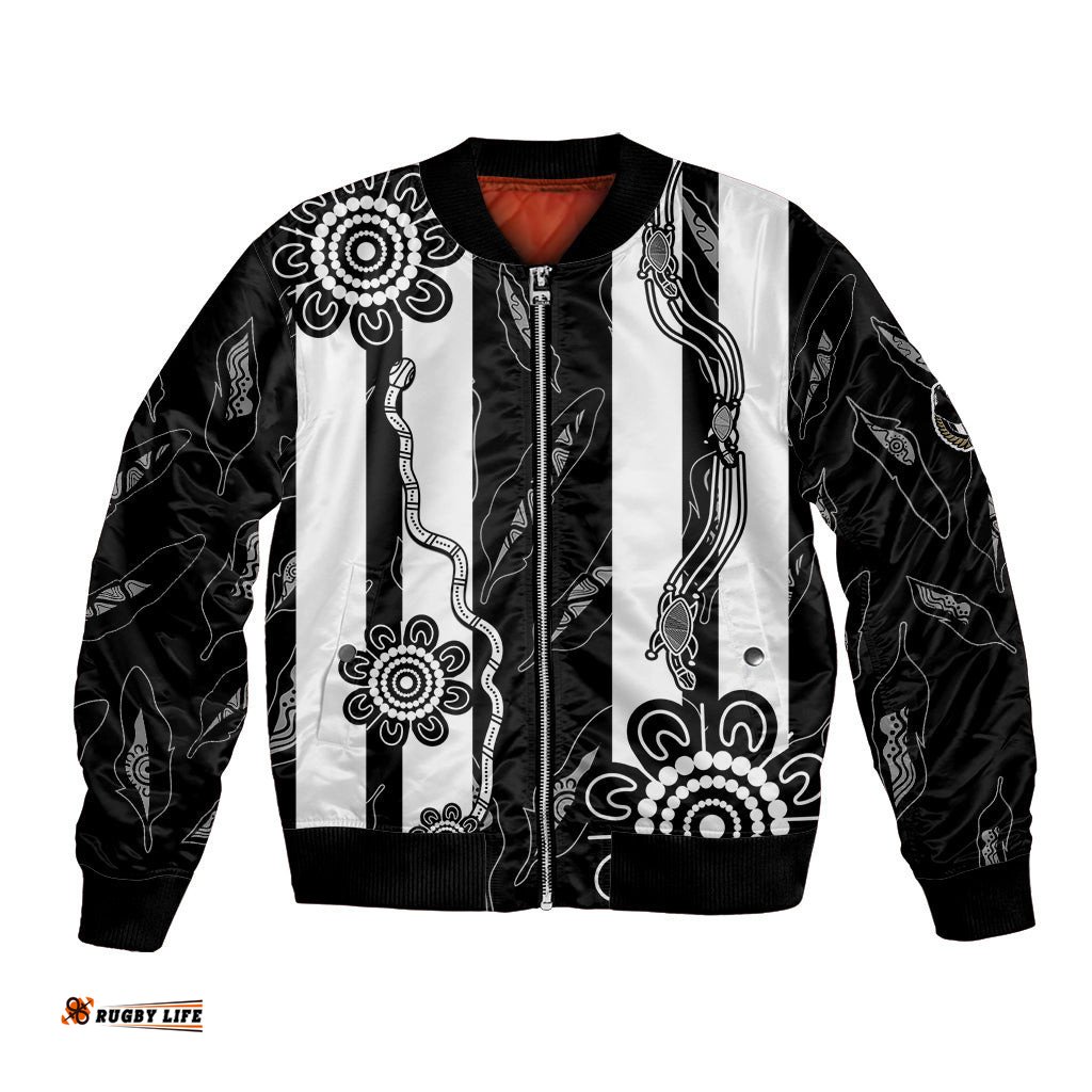 Collingwood Football Bomber Jacket Proud To Be Magpies Aboriginal Version