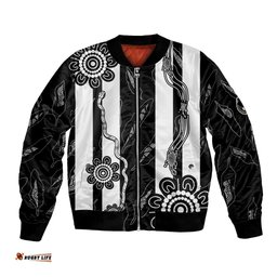 Collingwood Football Bomber Jacket Proud To Be Magpies Aboriginal Version