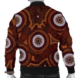 Aboriginal Men's Bomber Jacket - Aboriginal Human Dot Painting Art