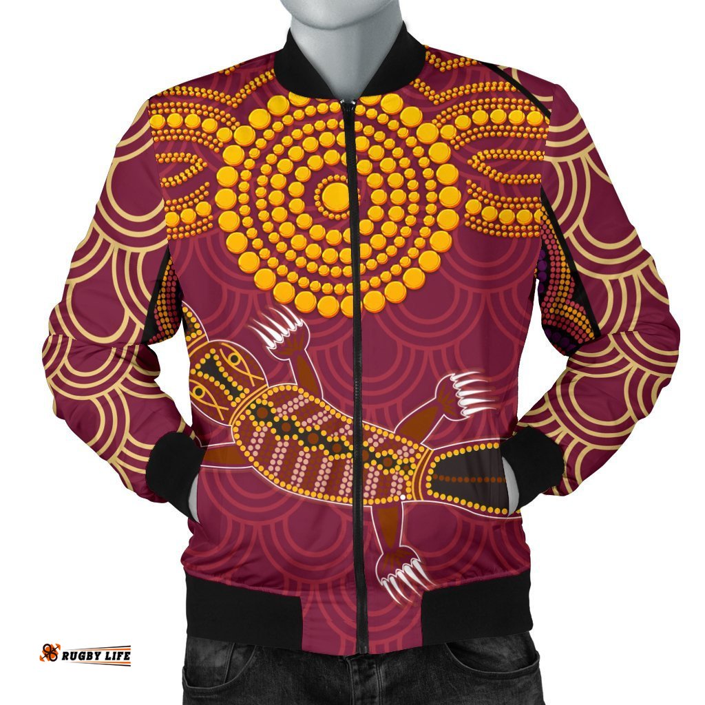Aboriginal Men's Bomber Jacket - Aboriginal Platypus
