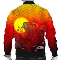 CustomAboriginal Men's Bomber Jacket - Indigenous Frog Red