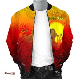 CustomAboriginal Men's Bomber Jacket - Indigenous Frog Red