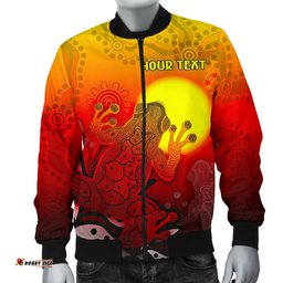 CustomAboriginal Men's Bomber Jacket - Indigenous Frog Red