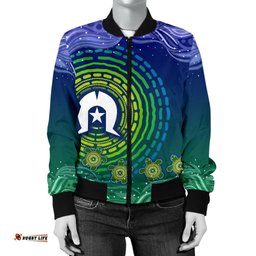 Torres Strait Islanders Women's Bomber Jacket - Aboriginal Turtle