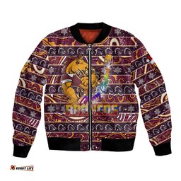 Brisbane Broncos Christmas Bomber Jacket Rugby Australia Mascot